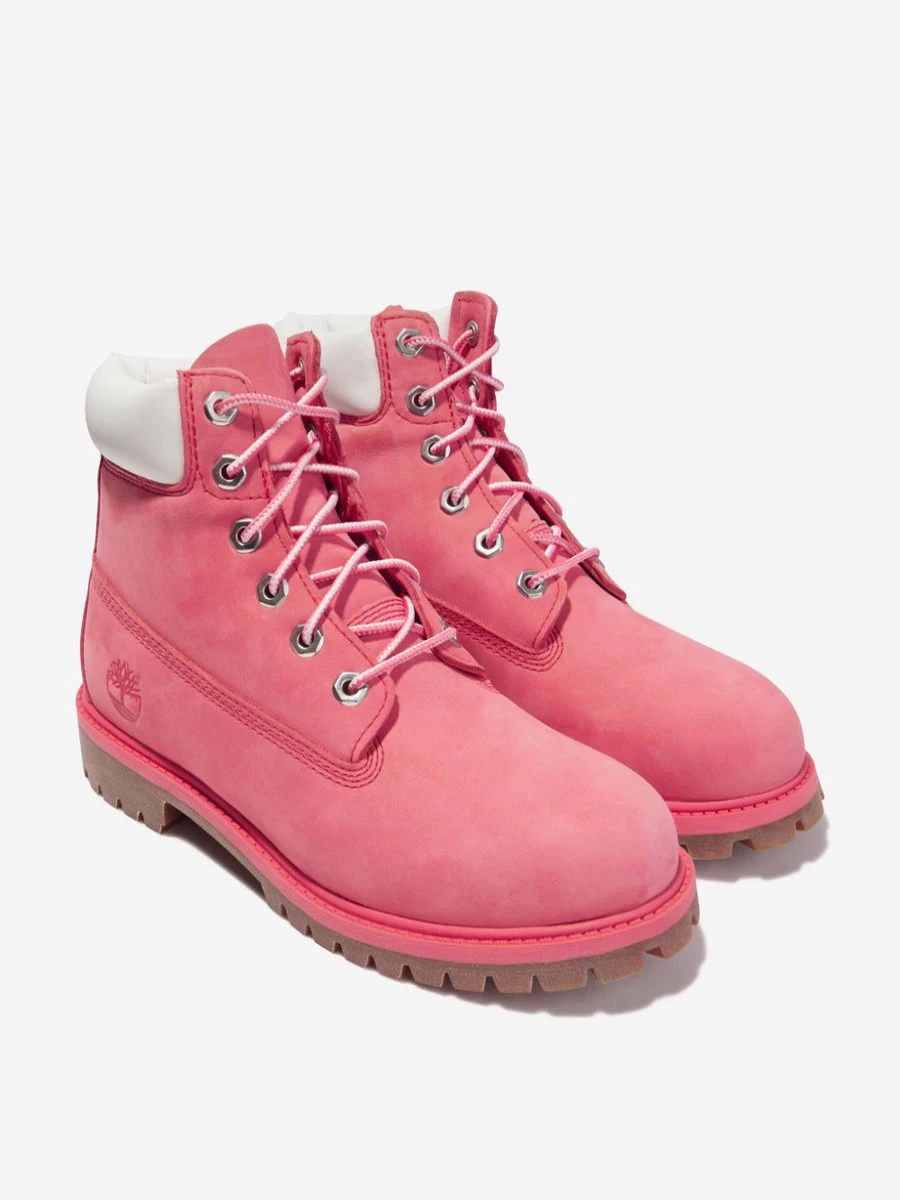 Timberland Teen Girls Premium 6 Inch Nubuck Boots for Comfort and Durability