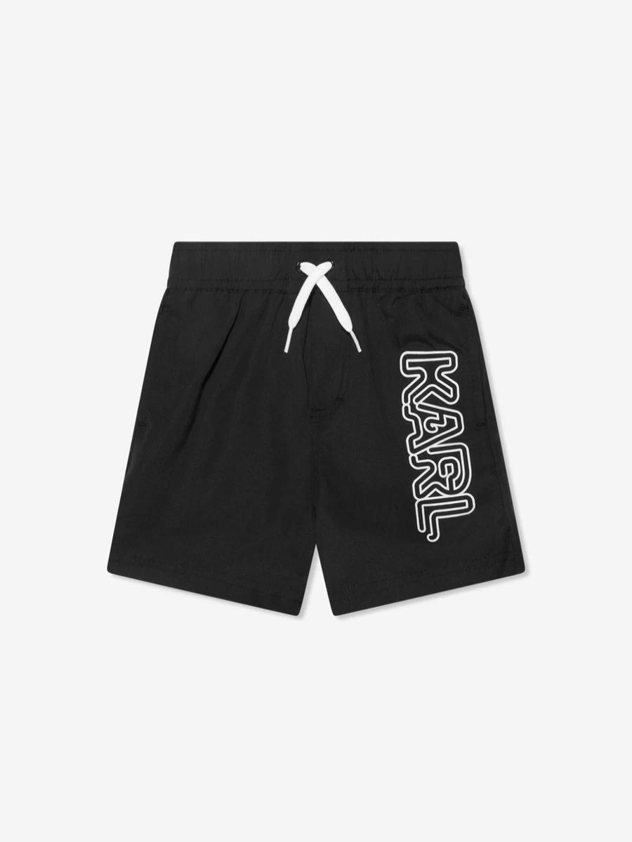 Karl Lagerfeld Boys' Black Logo Swim Shorts for Kids