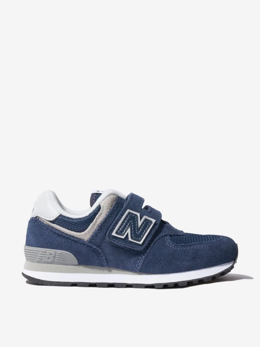 New Balance 574 Navy Blue Lace Up Sneakers for Girls | Kids' Athletic Trainers