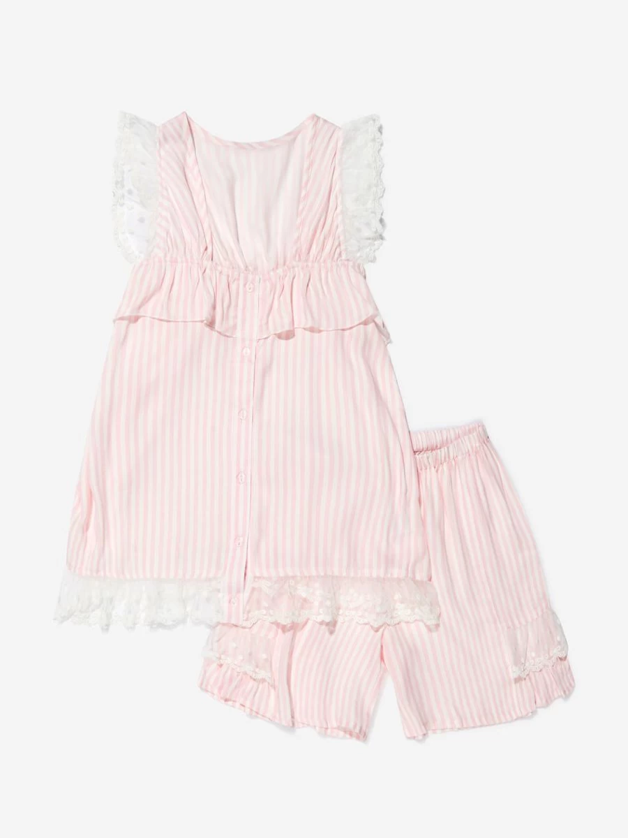 Amiki Girls Striped Olga Pyjamas - Comfortable Kids Pajamas for Girls