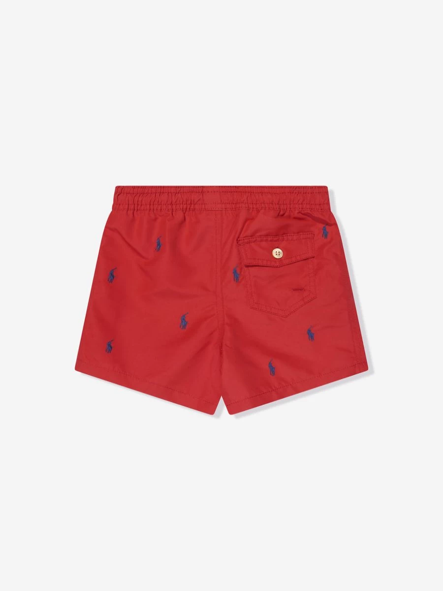 Ralph Lauren Kids Boys' Red Logo Swim Shorts for Active Summer Fun