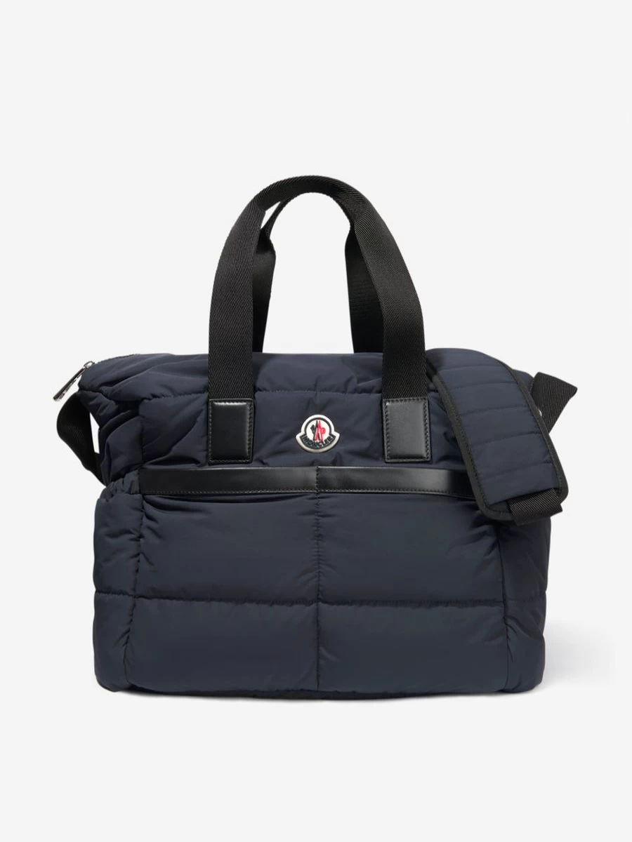 Moncler Enfant Baby Navy Quilted Changing Bag - Stylish Tote for Diapers & Essentials