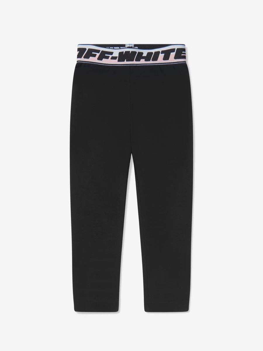 Off-White Girls' Logo Print High-Waist Leggings | Trendy Kids Activewear