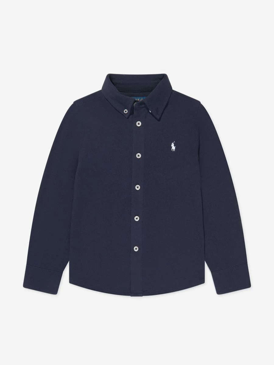Ralph Lauren Kids Boys Navy Mesh Athletic Sport Shirt - Breathable Active Tee for Boys