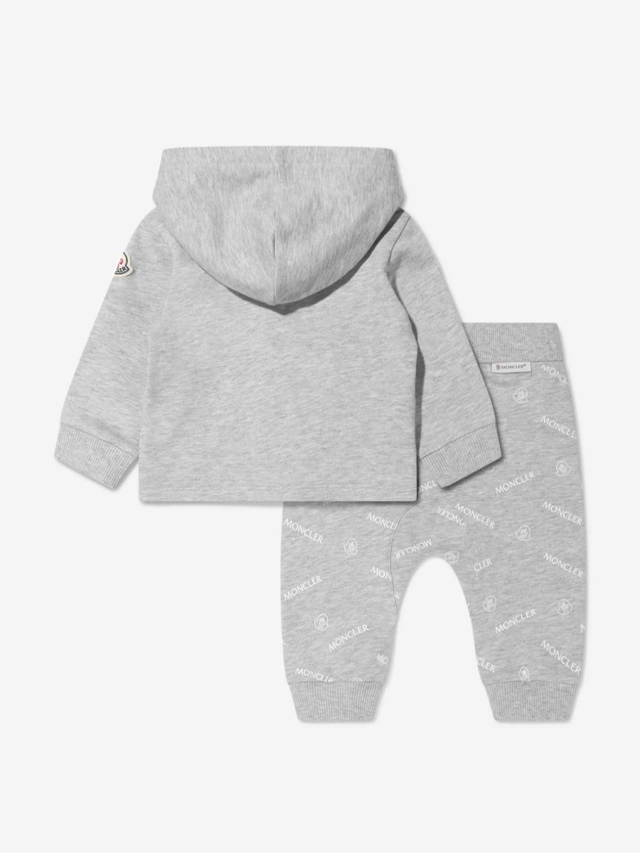 Moncler Enfant Boys Grey Baby Logo Tracksuit - Comfortable Kids Tracksuit Set