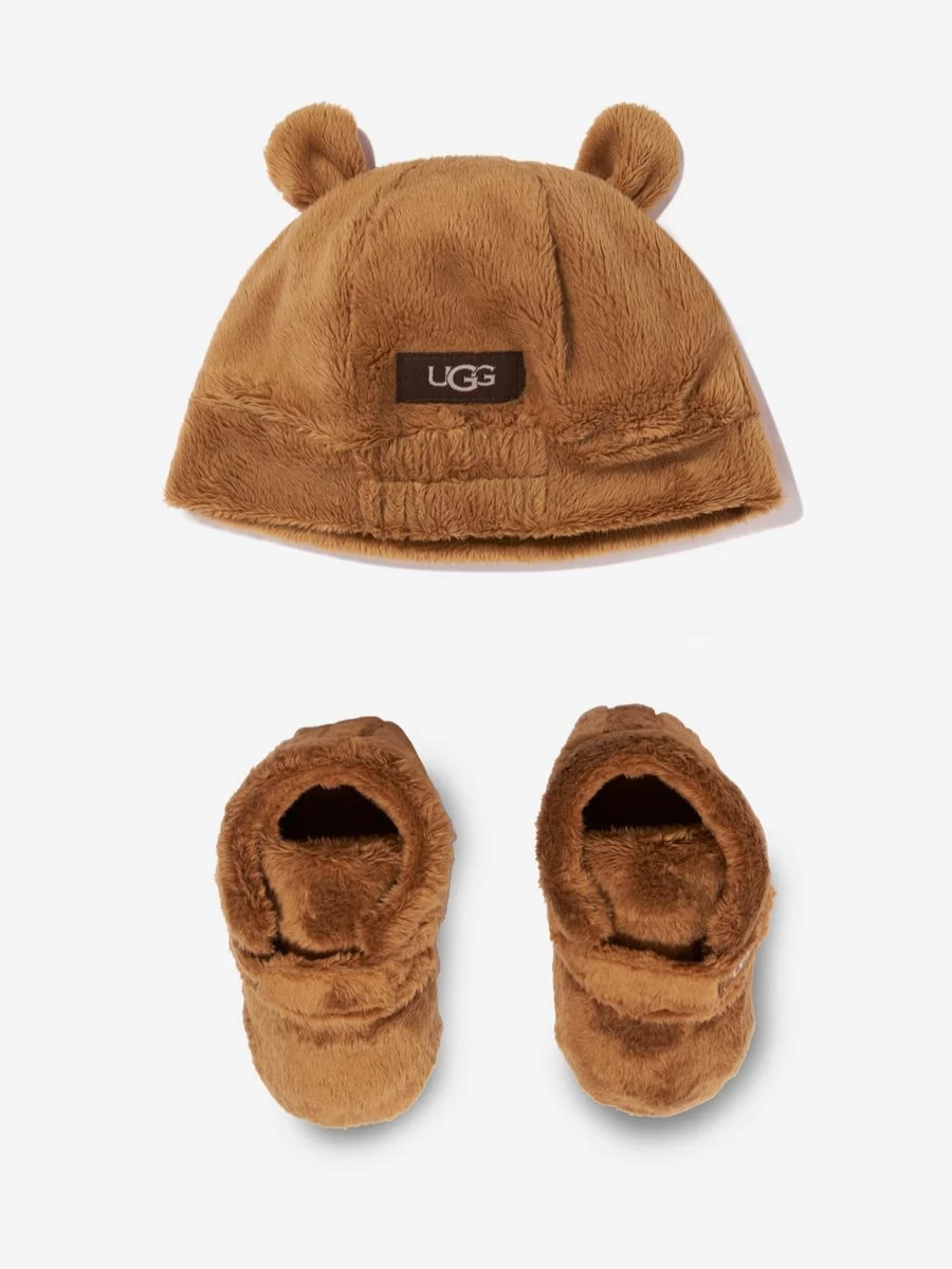 UGG Baby Bixbee Booties and Beanie Gift Set for Girls - Cozy Winter Outfit by Childsplay Clothing