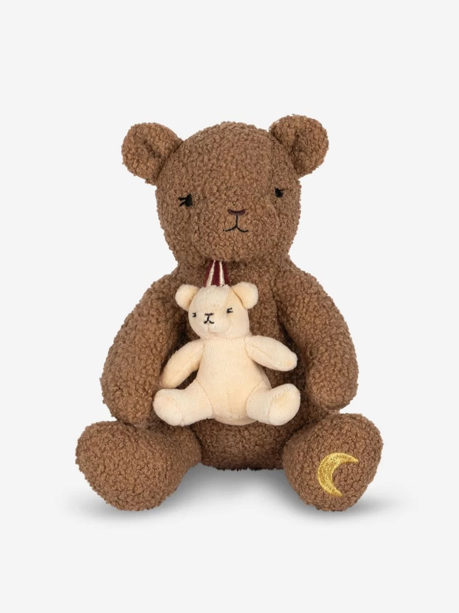 Konges Slojd Brown Musical Teddy Bear Activity Toy for Babies - 24cm Soft Plush Cuddly Gift