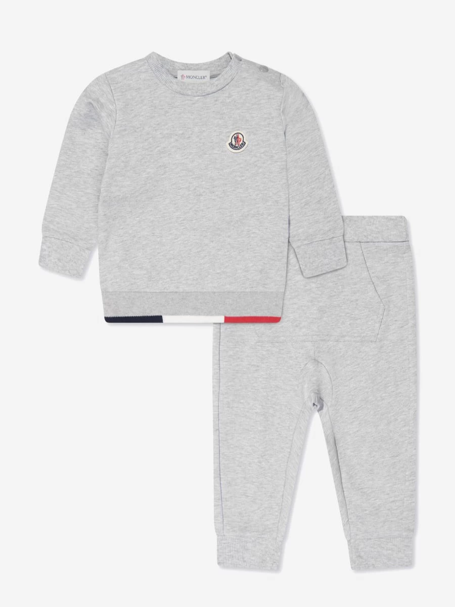 Moncler Enfant Baby Boys Grey Logo Tracksuit - Comfortable & Stylish Outfit