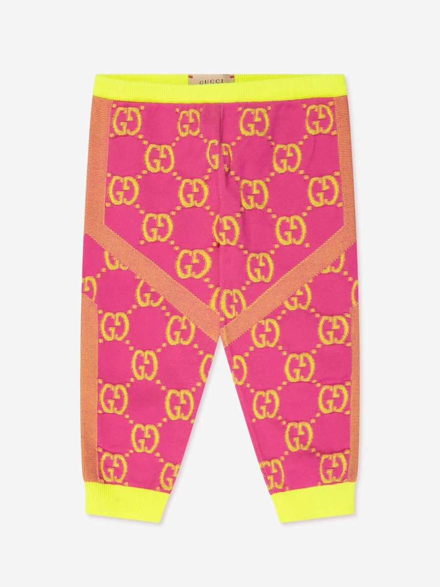 Gucci Kids Baby Girls Pink GG Logo Leggings