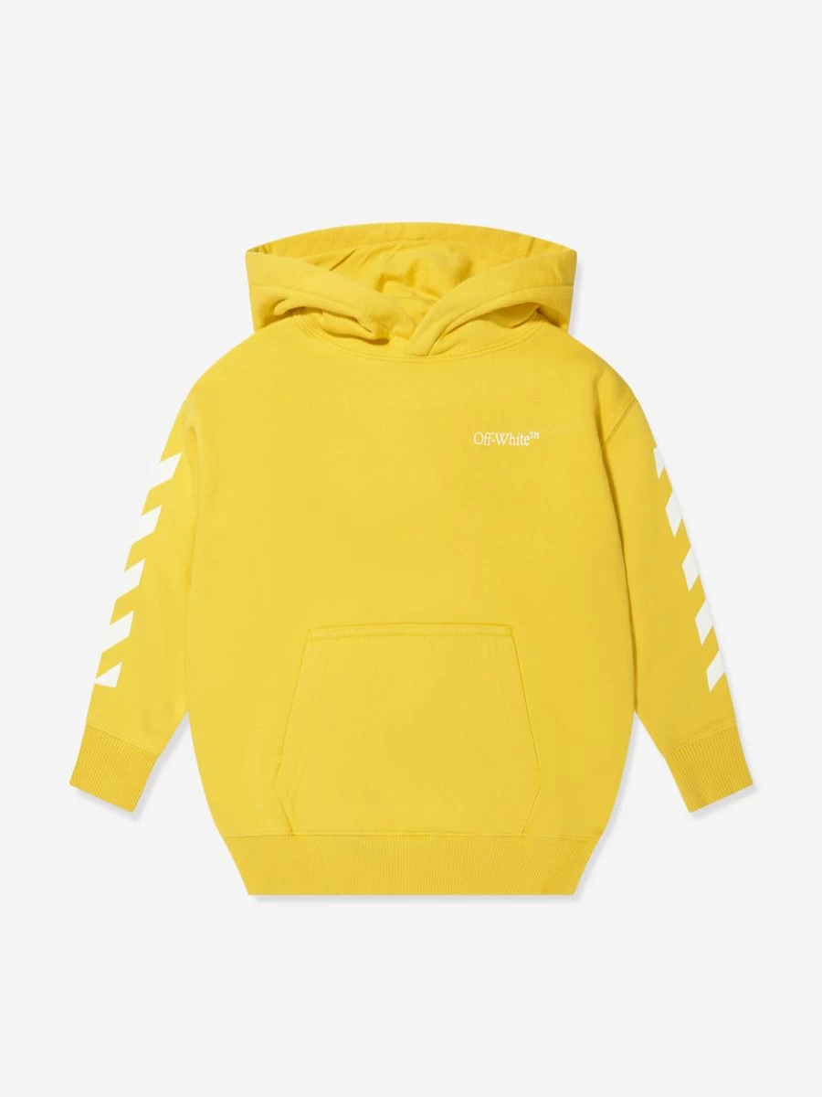 Off-White Teen Boys' Classic Arrow Tab Hoodie - Yellow Pullover for Teens