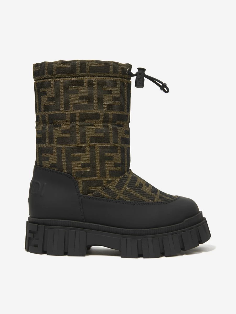 Fendi Kids Girls FF Logo Snow Boots | Winter Boots for Girls | Fendi Kids Footwear