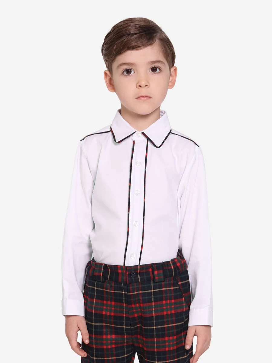 Patachou Boys' Classic White Cotton Shirt - Premium Comfort & Style