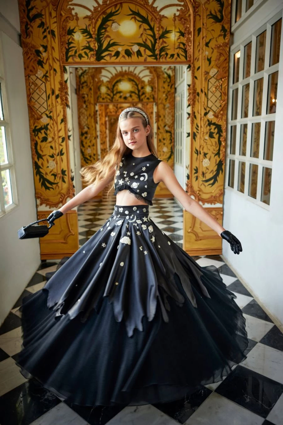 "Maison Ava Black Wednesday Occasion Dress for Teen Girls"