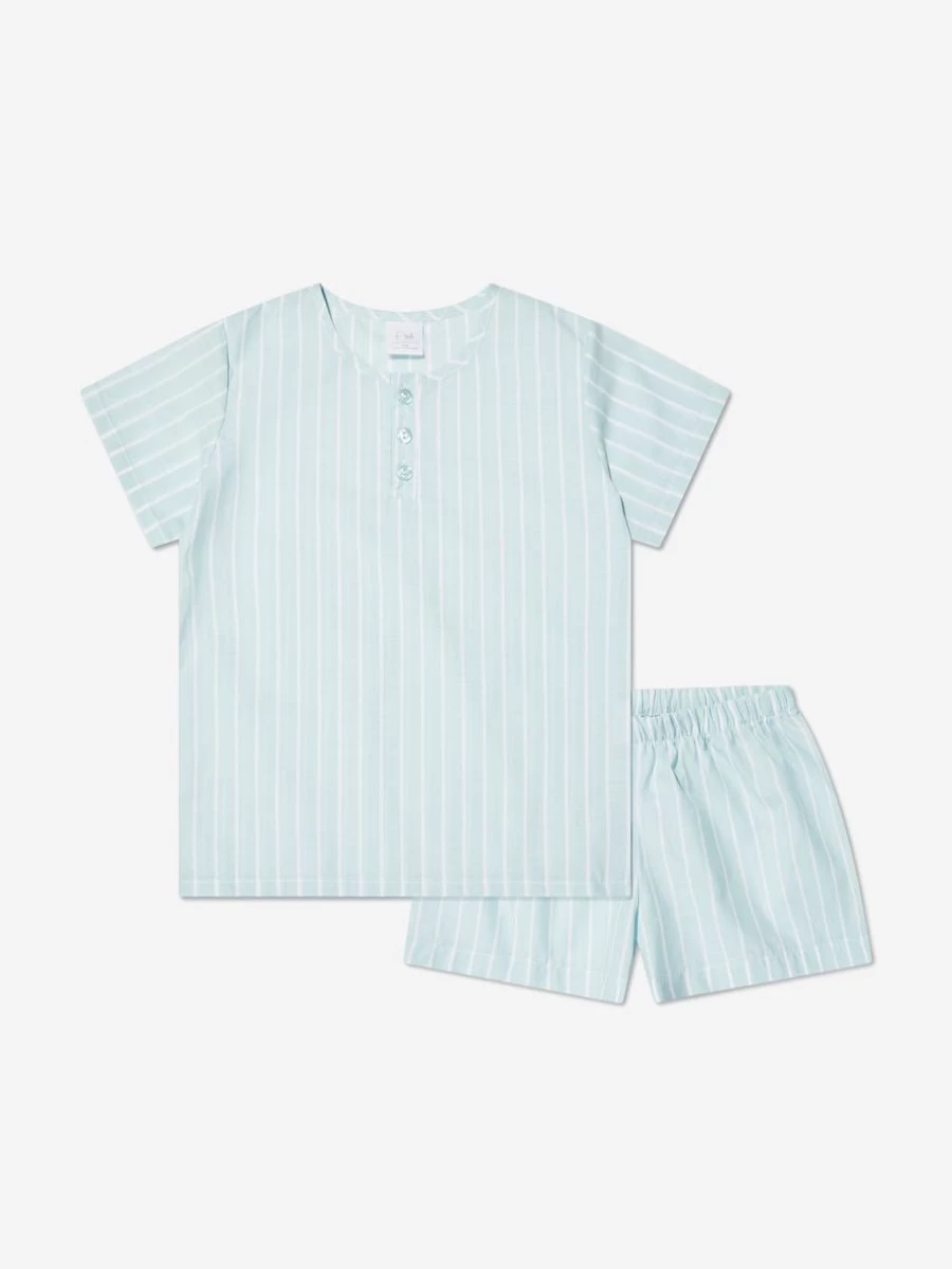 Amiki Children Boys Harry Blue Striped Short Sleeve Pyjama Set