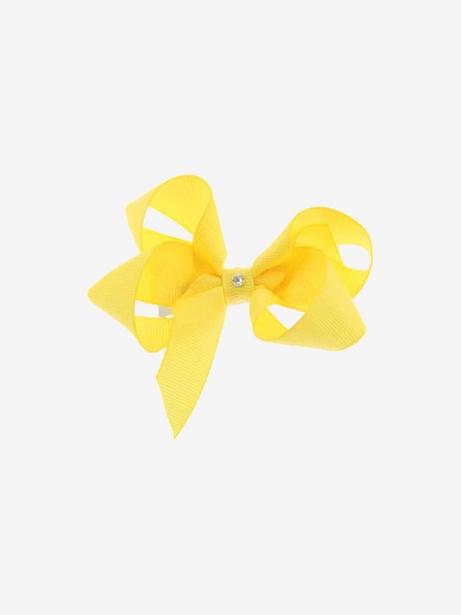 Dotty Daydreams Bright Yellow Hair Bow Clip for Teen Girls - Stylish Hair Accessory