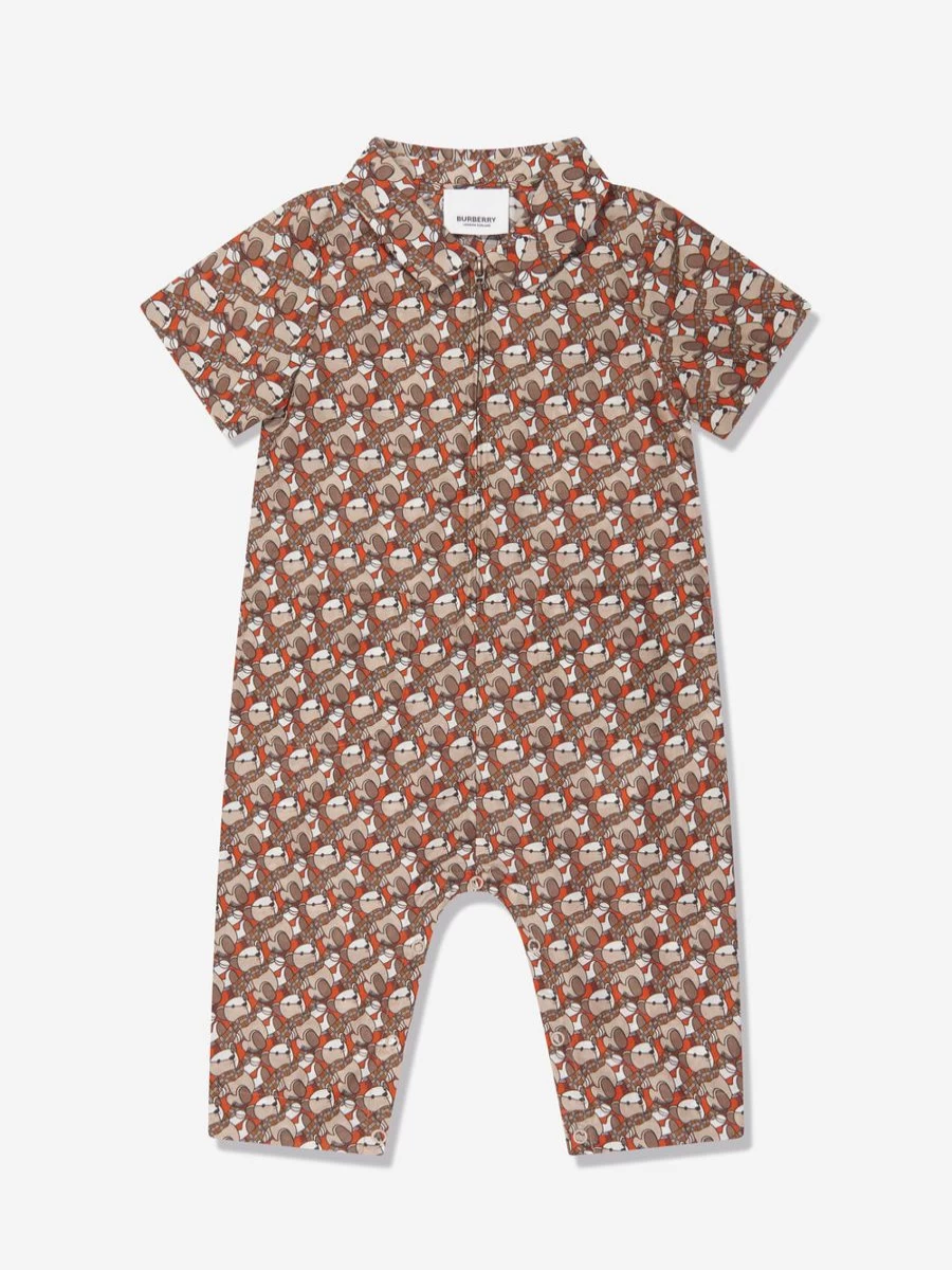 Burberry Girls' Baby Andreas Beige Romper - Classic Kids Outfit
