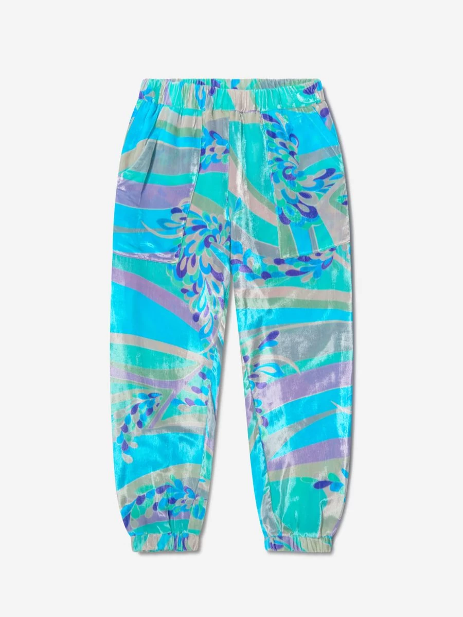 Emilio Pucci Girls Velvet Trousers with Pattern - Stylish & Comfortable Childsplay Clothing