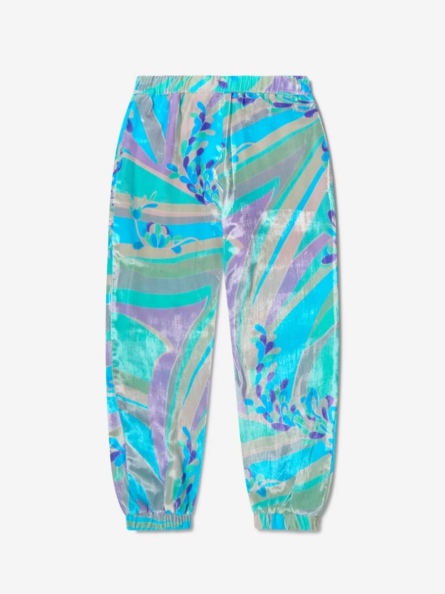 Emilio Pucci Girls Velvet Trousers with Pattern - Stylish & Comfortable Childsplay Clothing