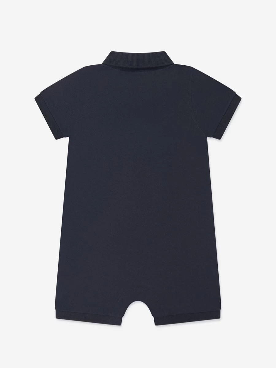 Guess Baby Boys Navy Logo Romper - Soft Cotton Bodysuit for Infants