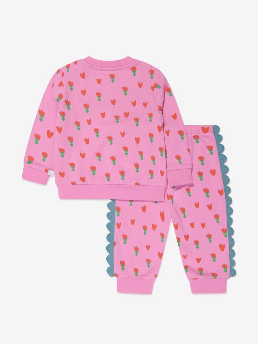 Stella McCartney Kids Pink Floral Tracksuit for Baby Girls