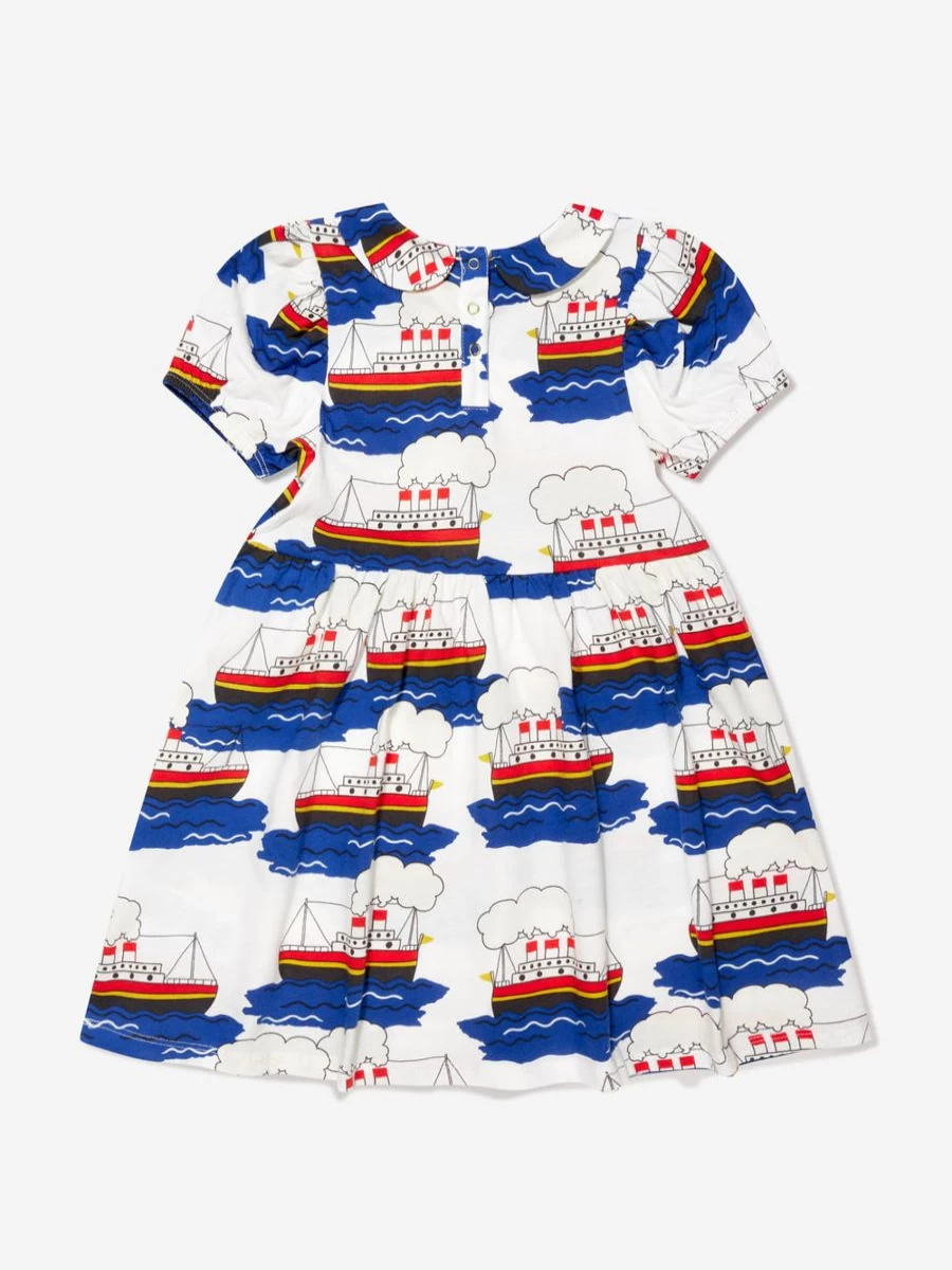 Mini Rodini Girls Ferry Print Multicolour Dress - Colorful Floral Summer Dress for Girls