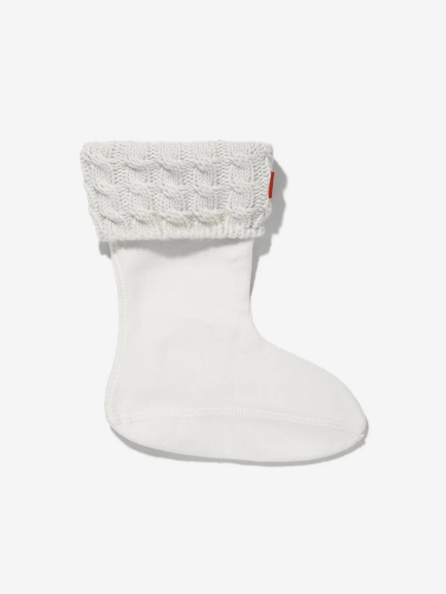 Hunter Girls' Recycled 6-Stitch Cable Knit Boot Socks - Eco-Friendly Kids' Warm Winter Socks