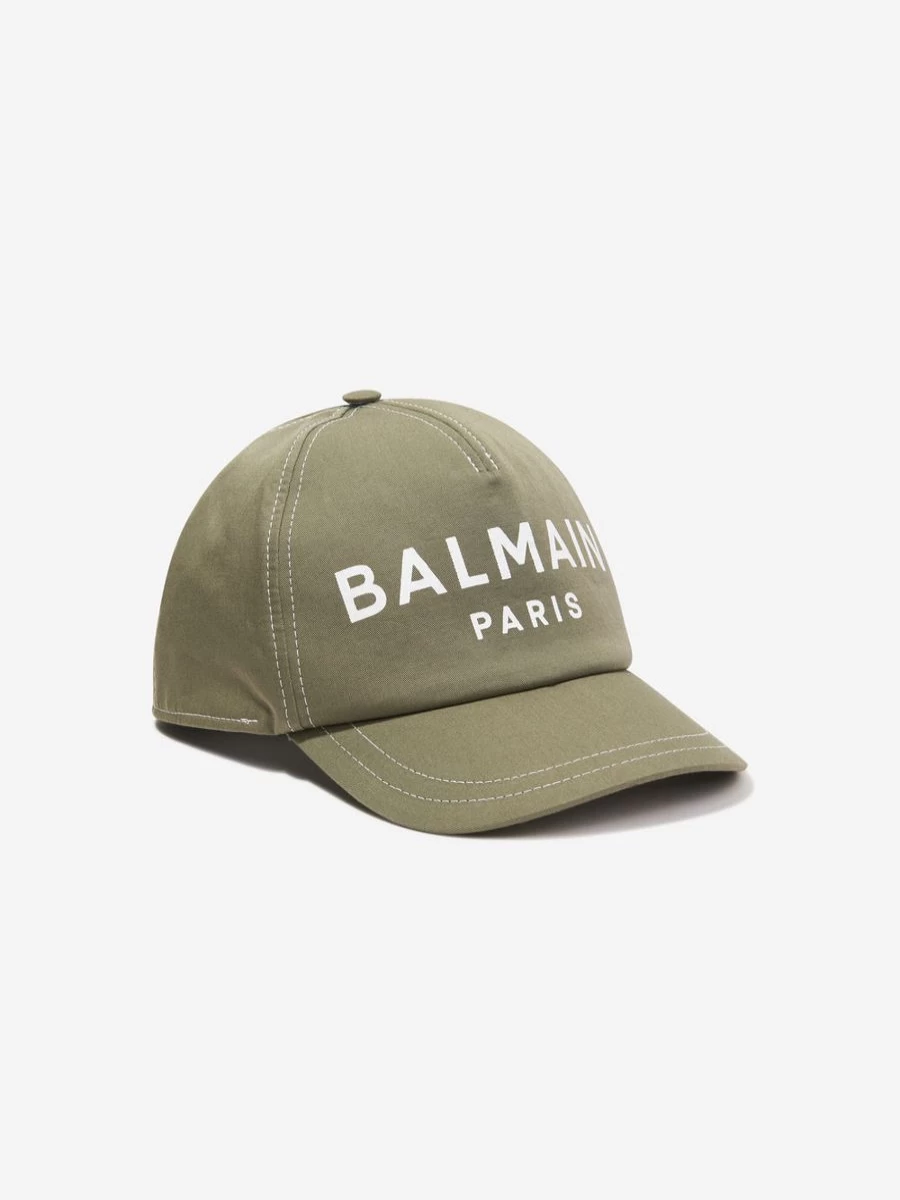 Balmain Teen Green Logo Cap for Kids - Stylish Adjustable Baseball Hat