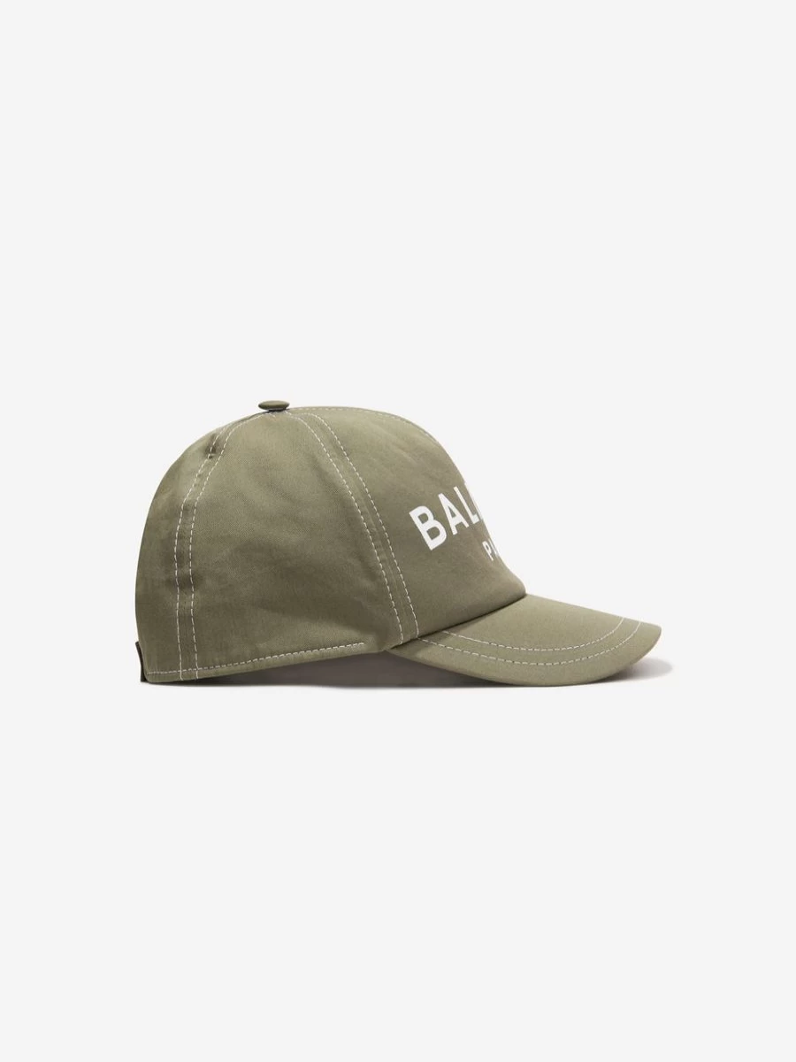 Balmain Teen Green Logo Cap for Kids - Stylish Adjustable Baseball Hat