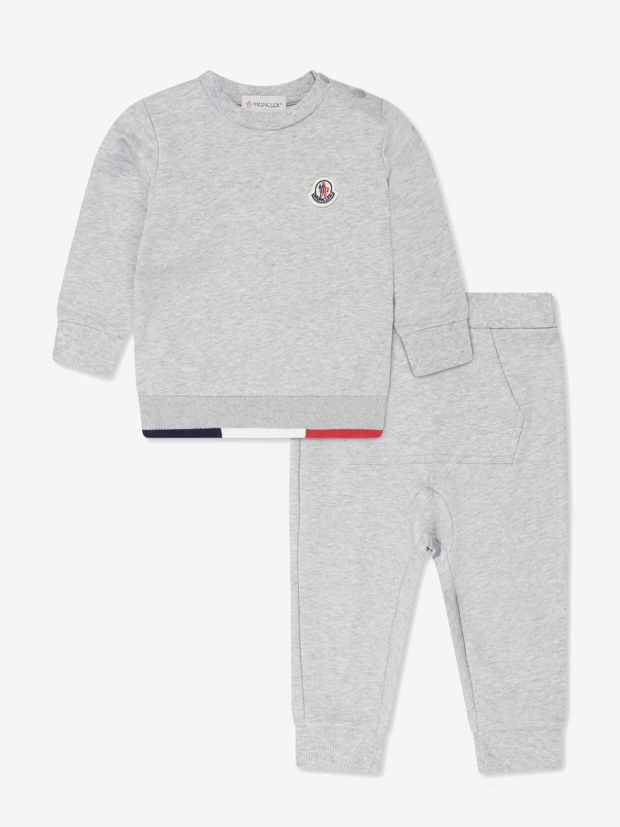 Moncler Enfant Baby Boys Grey Logo Tracksuit - Stylish & Comfortable Outfit