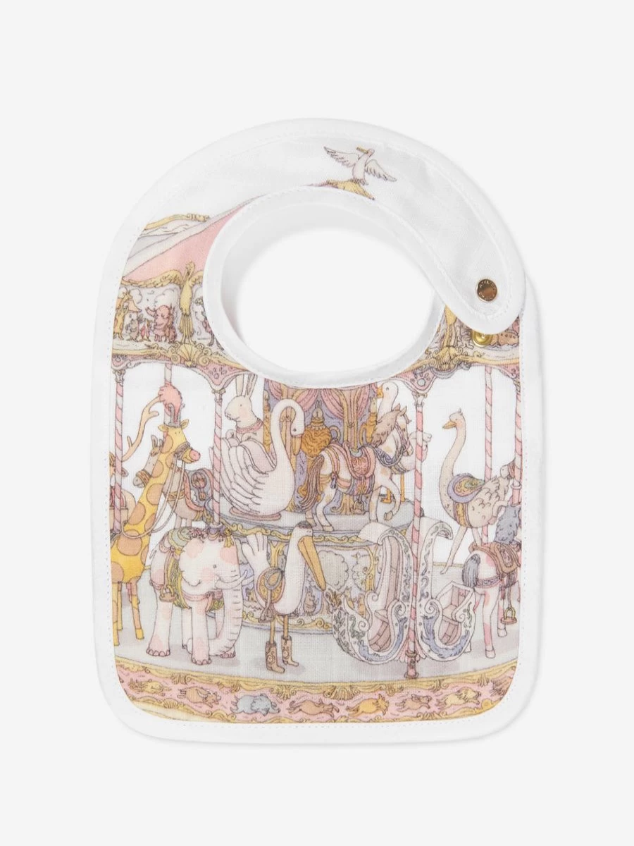 Atelier Choux Baby Carousel Bib - Premium Organic Cotton Drool Bib for Infants