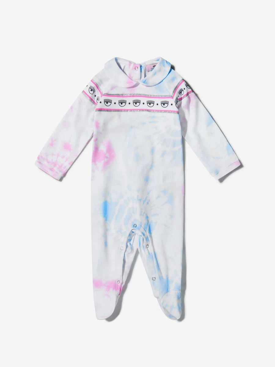 Chiara Ferragni Baby Girls Cotton Tie-Dye Romper - Stylish & Comfortable Babygrow