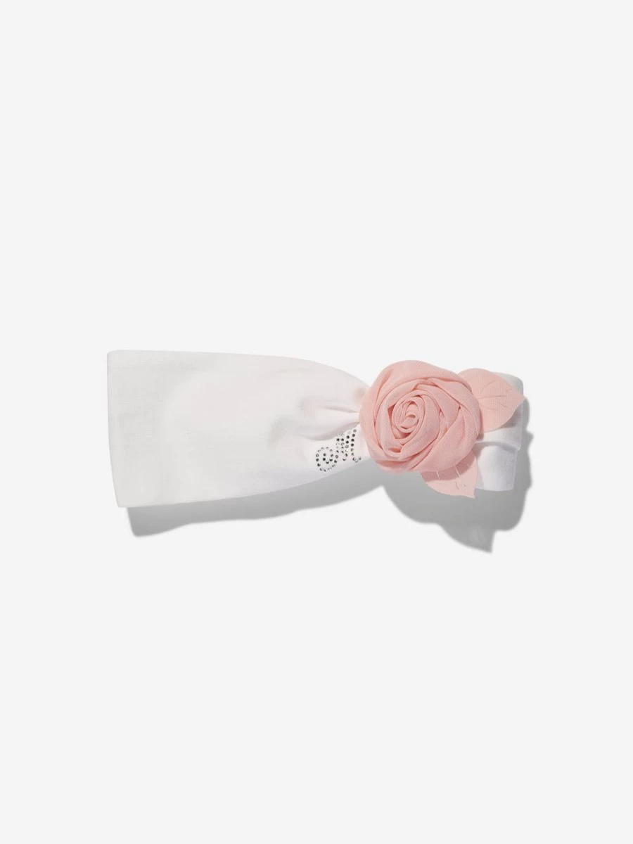 Monnalisa Teen Girls Pink Rose Headband - Floral Hair Accessory for Teens