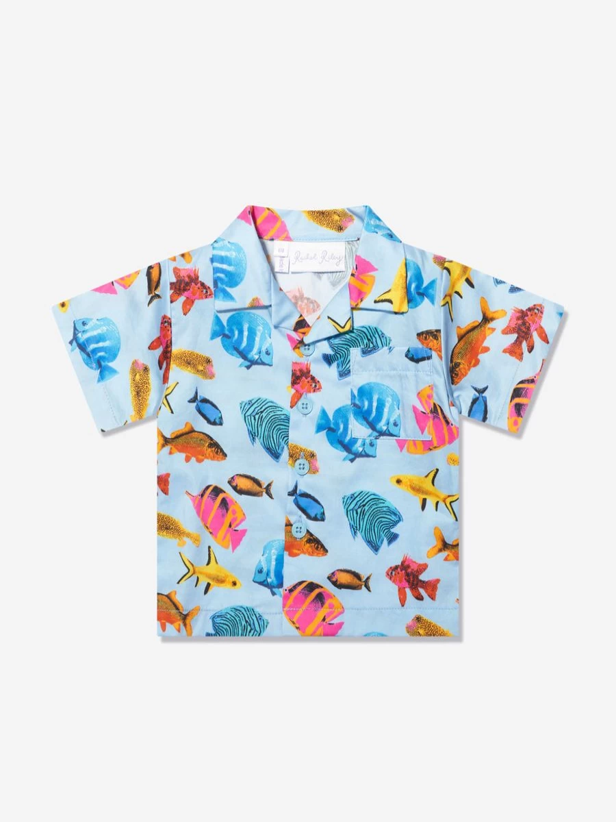Rachel Riley Boys' Tropical Fish Print Shirt - Colorful Summer Casual Top