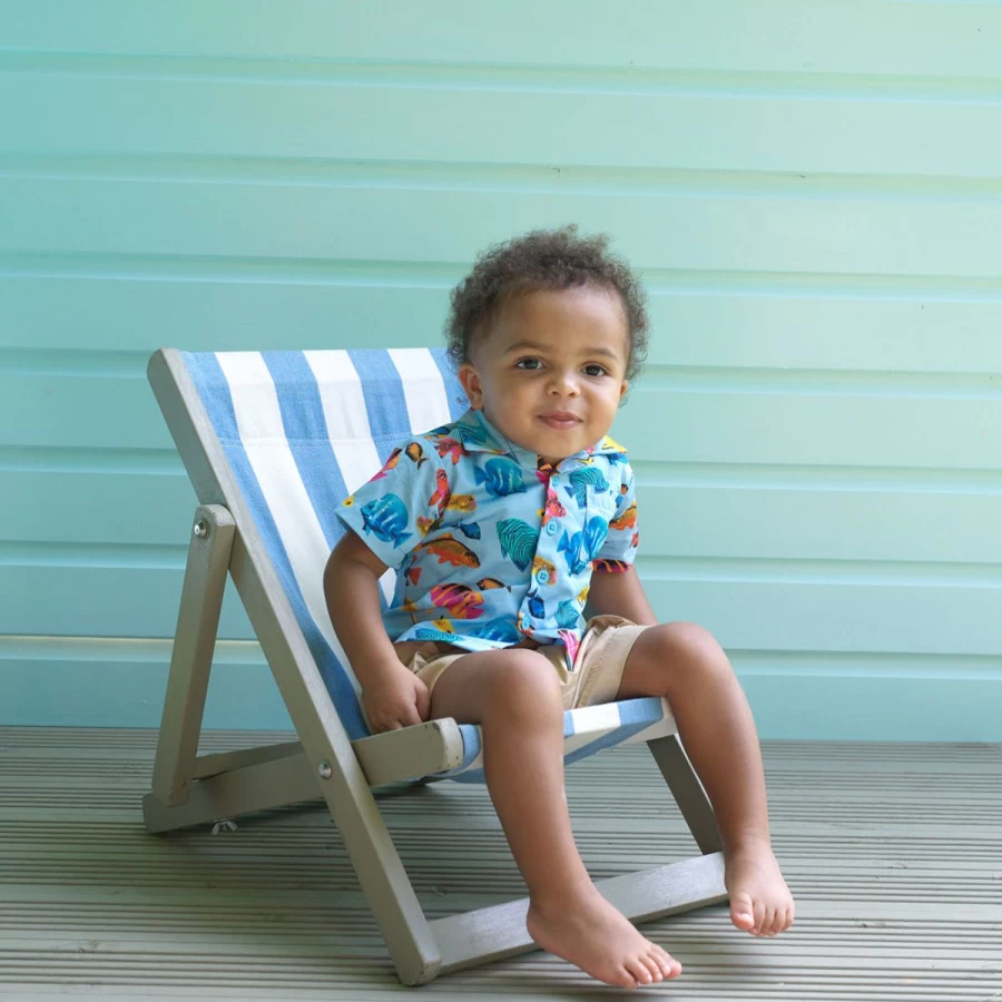 Rachel Riley Boys' Tropical Fish Print Shirt - Colorful Summer Casual Top
