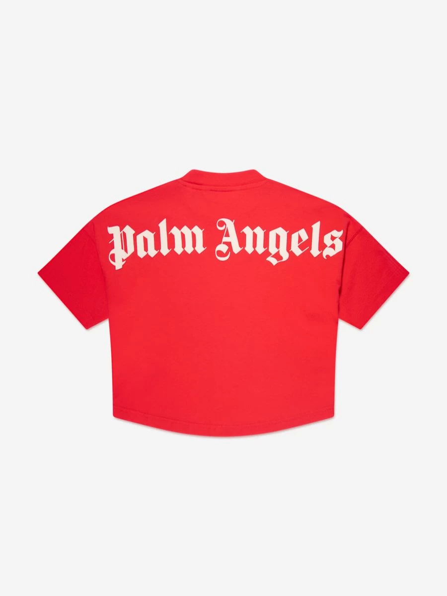 Palm Angels Boys Red Classic Logo Print T-Shirt