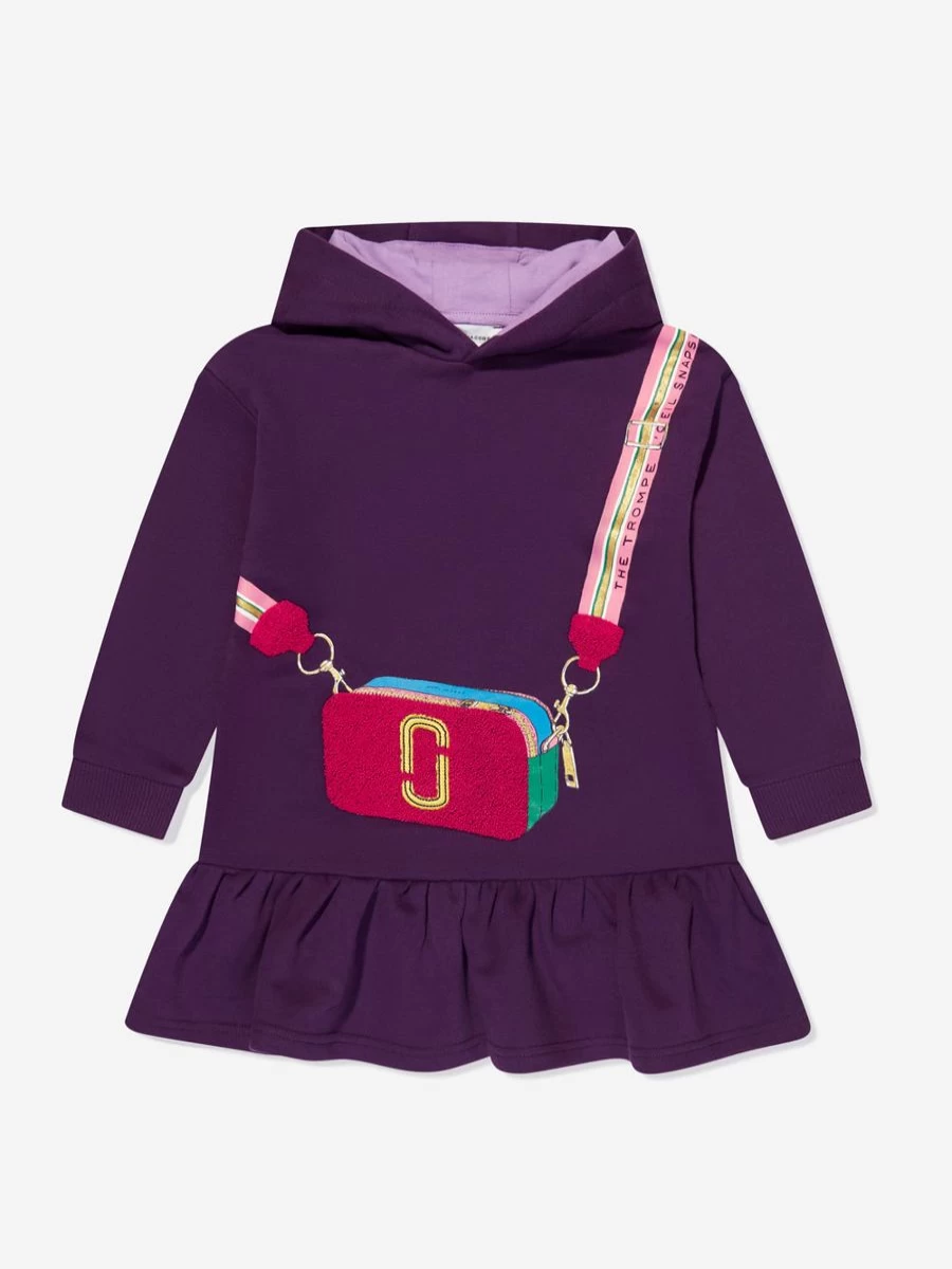 MARC JACOBS Purple Hooded Sweater Dress for Teen Girls