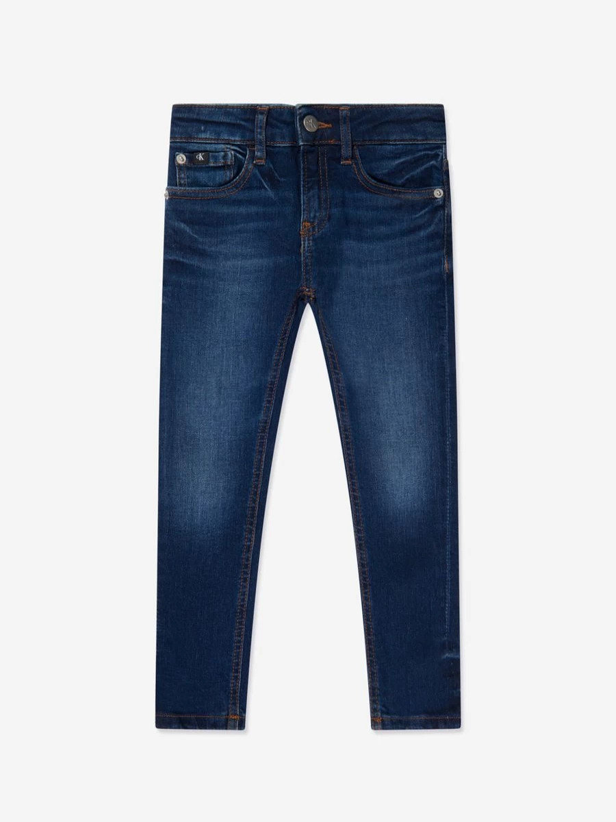 Calvin Klein Jeans Boys Blue Skinny Fit Denim Pants