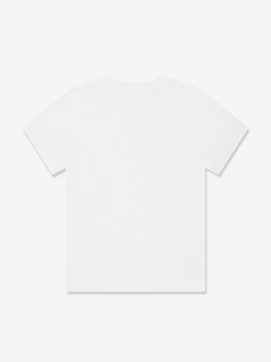 Moschino Kids Boys White Logo T-Shirt for Children