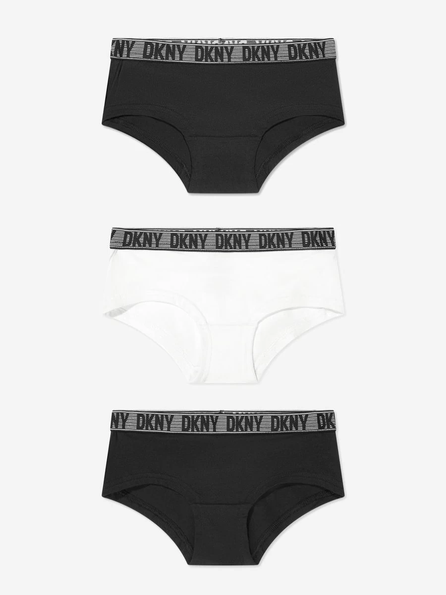 DKNY Girls 3-Pack Black Hipster Underwear Set for Teens & Juniors