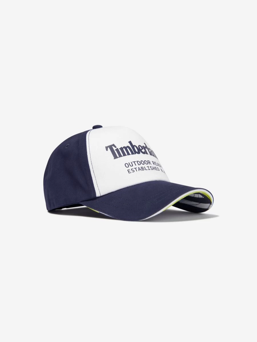 Timberland Teen Boys Blue Logo Baseball Cap for Casual Wear