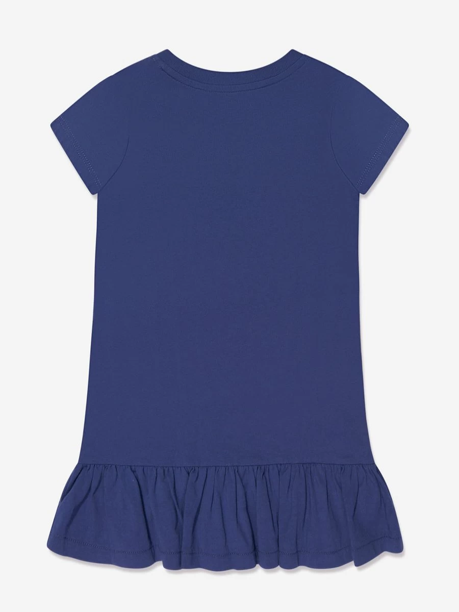 Ralph Lauren Kids Navy Bear Print Jersey Dress for Teen Girls