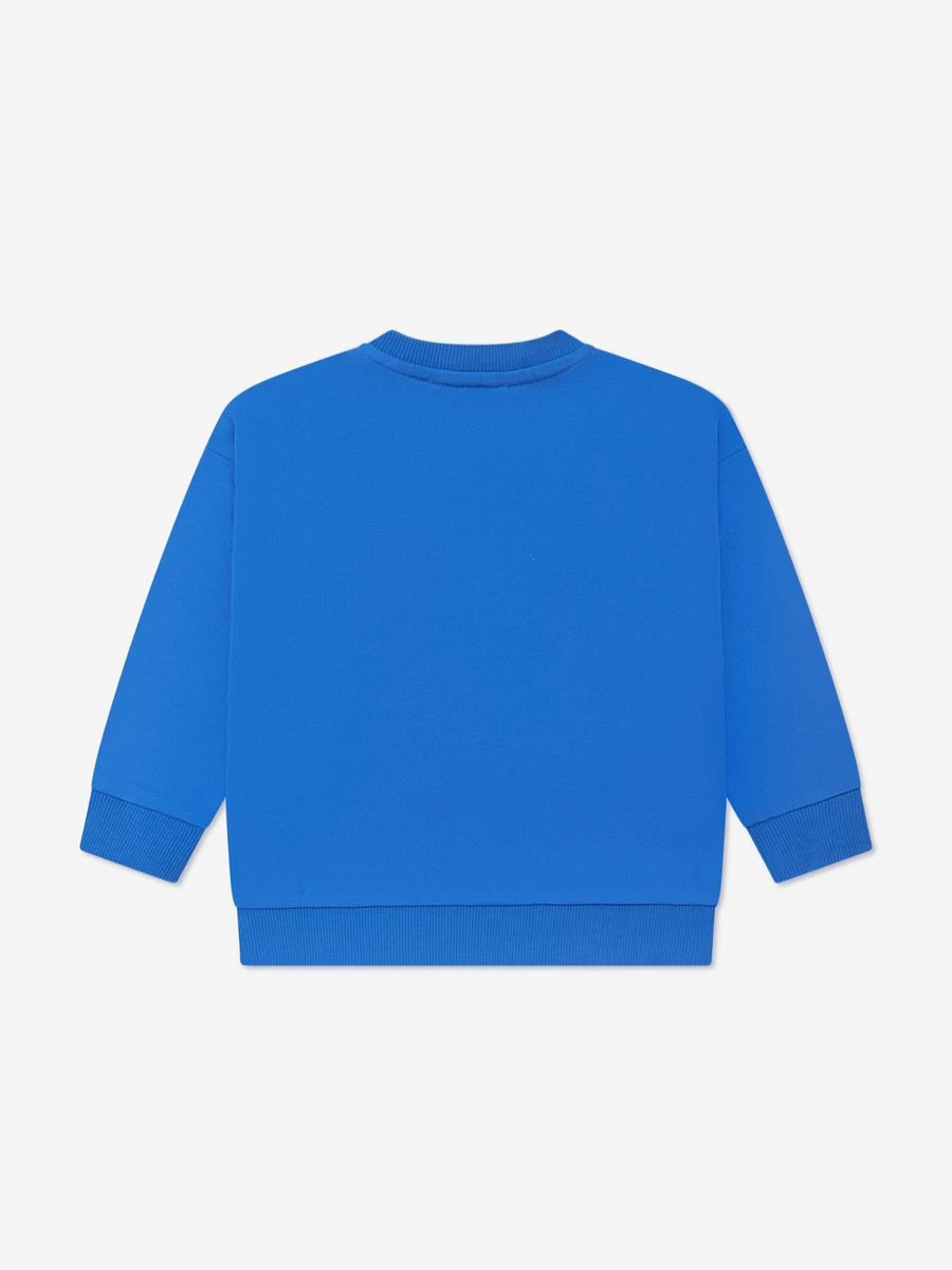 Moschino Kids Baby Blue Logo Sweatshirt - Soft Cotton Casual Pullover for Infants