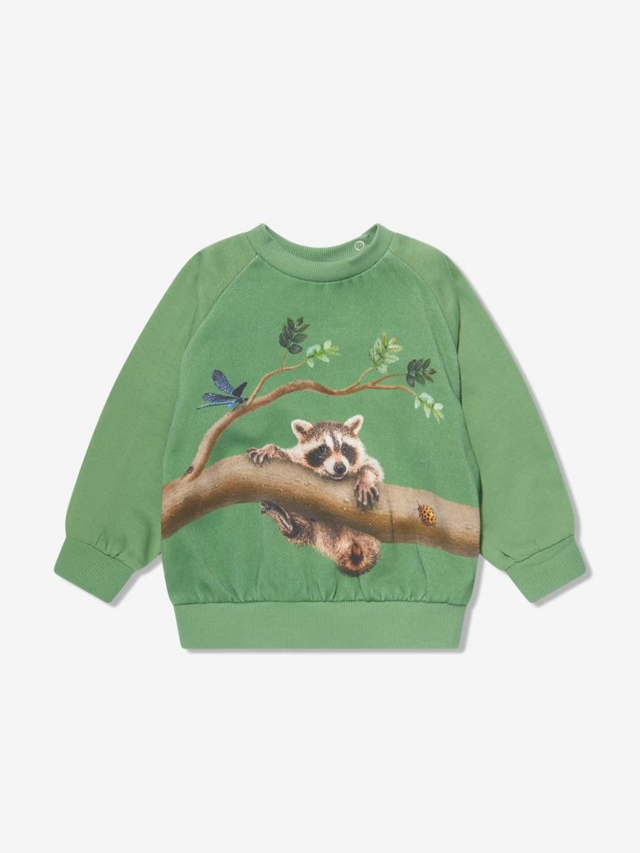 Molo Boys' Green Kids Branch Living Sweatshirt - Comfortable Casual Pullover