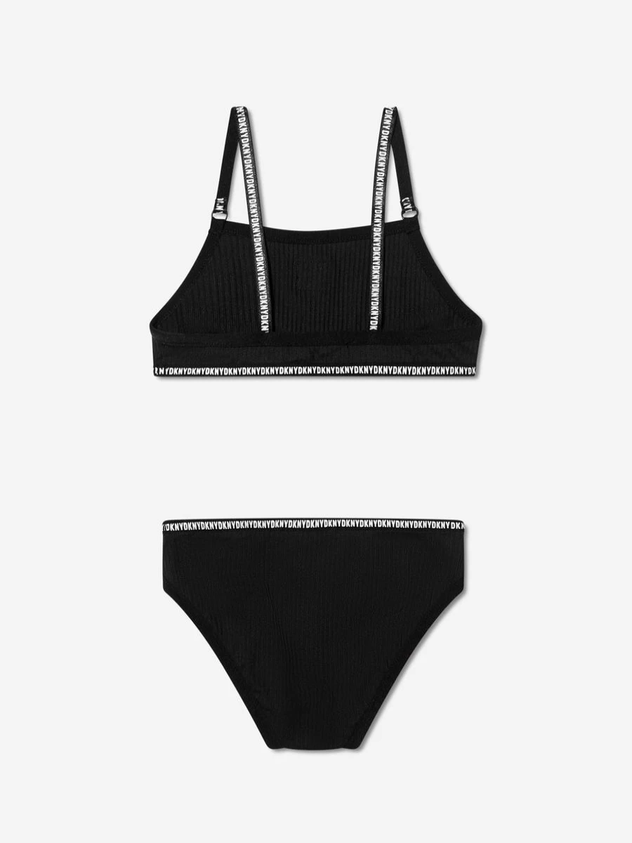 DKNY Teen Girls Black Logo Bikini - Stylish Swimwear for Young Women