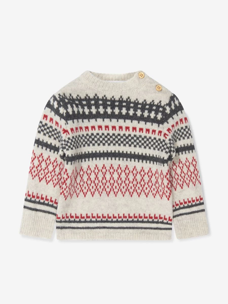 Bonpoint Grey Wool Berthilie Jumper for Baby Girls