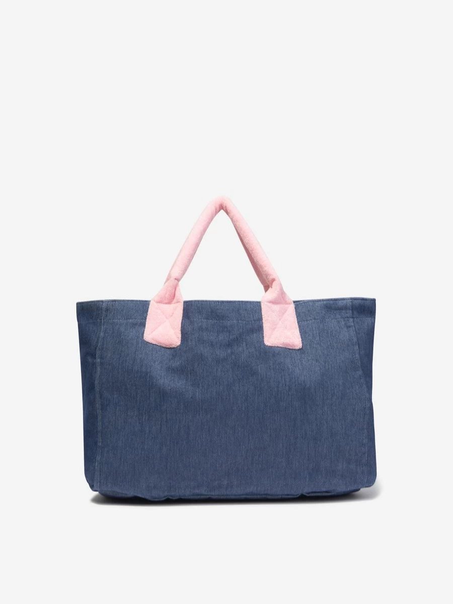 AY by AYLA Girls' Blue Denim Tote Bag - Stylish Casual Handbag for Teens