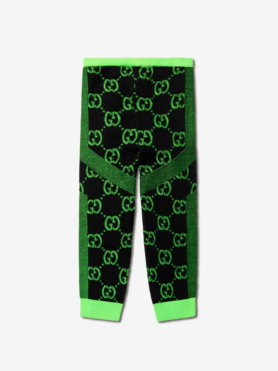 Gucci Kids Girls Black Cycling Leggings - GG Print Sportswear for Active Children