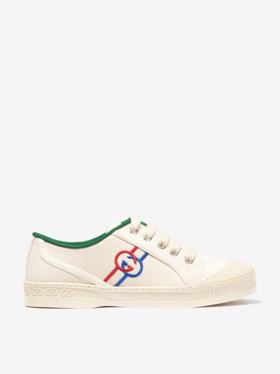 Gucci Kids Boys White Tennis Trainers - GG Sneakers for Children
