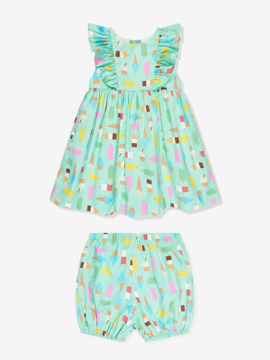 Rachel Riley Baby Girls Blue Ice Lolly Sundress & Bloomers Set