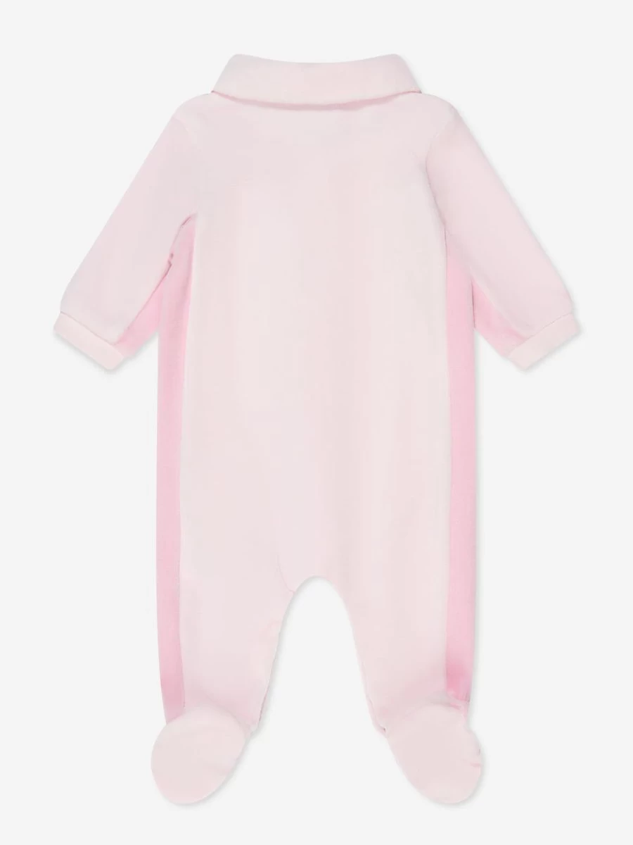 BOSS Baby Girls Pink Velour Babygrow - Soft & Comfortable Romper for Infants